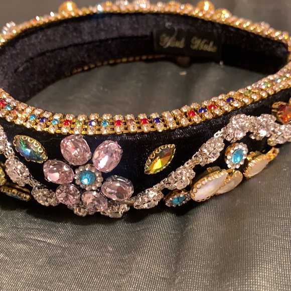 NEW HEADBAND TIARA EMBELLISHED RHINESTONES HAND MADE CAROLYN BESSETTE KENNEDY main image 4